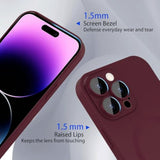 Magnetic Case For Iphone 14 Pro Max Phone Case For Women, Matte Luxury Soft Metallic Luster Design With Camera Lens Protector, Compatible With Magsafe Case For Iphone 14 Pro Max 6.7"-Red Wine