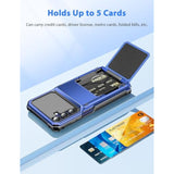 For Samsung Galaxy A15 Case Wallet 5 Credit Card Holder Id Slot Flip Cover Galaxy A15 Wallet Case Back Pocket Dual Layer Protective Hard Shell Tpu Rubber Bumper Armor For Samsung A15 5G Blue