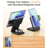 3 In 1 Magnetic Foldable Wireless Charger For Samsung, Fast Mag-Safe Charging Station For Galaxy S25 S24 S23 Ultra Plus/Z Fold/Z Flip 7/6/5, Charger Stand For Galaxy Watch Ultra /8/7/6/5/Pro, For Buds