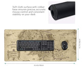 Gaming Mouse Pad Xxl,Extended Large Mouse Mat Desk Pad 35X15In,Stitched Edges Non Slip Mousepad For Computer,Office,Keyboard And Laptop-Retro Earth Map