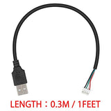 USB to PH2.0 Cable, PH2.0 Female to USB 2.0 Male to 4 pin Data Cable 30cm/12 Inch