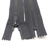2Pcs 6 Inch #5 Close End Plastic Zippers Bulk Black Molded Resin Zippe