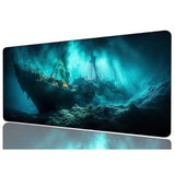 Boat Gaming Mouse Pad Shipwreck Seabed Coral Reef Xl Large Desk Mat Extended Laptop Keyboard Mat Gaming Desk Pad Office Computer Keyboard Laptop Home 31.5"X11.8"