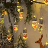 Christmas Led Bulb String Light, Battery Powered (Batteries Not Included), 10 Warm White Light Bulbs, Indoor Holiday Dec