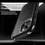 JETech Case for iPhone 15 Plus 6.7-Inch Compatible with MagSafe, Heavy Duty Dual-Layer Rugged Protection, Shockproof Protective Tough Phone Magnetic Cover (Black)