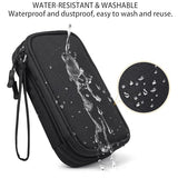 Electronics Organizer Travel Bag, Small Cable Organizer Case Waterproof Accessories Pouch, Travel Electronic Carrying Case For Cord, Charger, Phone, Usb, Power Bank, Earphone (Black, Medium)