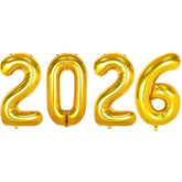 16 Inch Gold 2026 Number Balloons for New Year Party and Decorations
