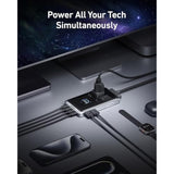 Anker Prime Charging Station, 240W 8-in-1 USB-C Power Strip, 5 ft Detachable Extension Cord, 2 AC, 4 USB-C, 2 USB-A, Works with iPhone 16/15,Desktop Accessory for MacBook,Home,Office (Not for Travel)