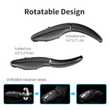Bluetooth Arc Travel Mouse - Bt & 2.4G Wireless Dual Mode, Rechargeable Slim Rotatable Portable, 3 Adjustable Dpi, Usb Optical Computer Silent Mouse For Microsoft Laptop Pc Tablet - Graphite Black