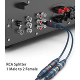 Rca Splitter 1 Male 2 Female 2 Pack, Rca Y Splitter Rca Cable Audio Video Spli