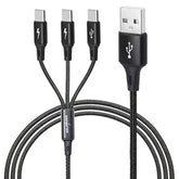 Multi Usb C Splitter Cable,3 In 1 Nylon Braided Charging Cord With 3 Type-C Ma