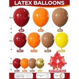143PCS Fall Balloon Arch Kit with Burgundy Orange Brown Gold Balloons Thanksgiving