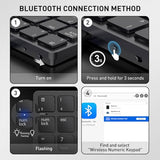 Bluetooth Number Pad Wireless Numeric Keypad Numpad 26 Keys Portable Mini Financial Accounting Rechargeable Numeric Pad For Windows Laptop Desktop, Pc, Notebook (Black)