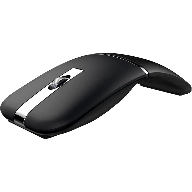 Foldable Arc Wireless Mouse With Usb Receiver, Bluetooth 2.4Ghz Dual-Mode Rech