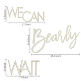 We Can Bearly Wait Sign - Teddy Bear Baby Shower & Gender Reveal Backdrop Banner