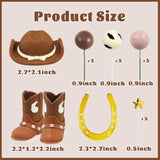 24Pcs Cowboy Rodeo Cake Topper Cowboy Western Cake Decorations Cowboy Hat And Boot Cake Cupcake Toppers With Balls And Horseshoe Decorations For Baby Shower First Rodeo Birthday Vaquero Party
