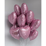 Pink Heart Balloons,10Pcs Foil Heart Shaped Love Balloons,18Inch Pearl Pink Helium Balloon For Valentines,Engagement,Birthday,Baby Shower,Wedding Party Decorations