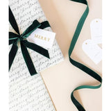 Dark Green Velvet Ribbon 5/8'' 25 Yards For Christmas Tree, Gift Wrapping, Flower Bouquet, Wreath Decorations, Bow Making