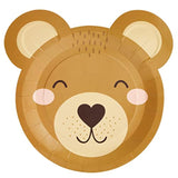 Teddy Bear Paper Plates - 48 Pack - 11-Inch Brown Bear Shape - Disposable & Sturdy Birthday Party Plates For Baby Shower & Celebrations