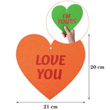 16 Pieces Valentine Felt Hanging Heart, Conversation Hearts Party Decor, Large Valentine Hearts Garland For Tree, Double Sided Letter Hanging Heart For Tree, 8.3 Inches