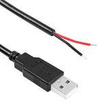 2Pcs Usb 2.0 Male Plug 2Pin Bare Wire,Usb Power Data Cable Diy Pigtail Cable F