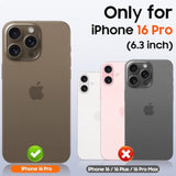 iPhone 16 Pro Case Wallet with Hidden Card Holder and Pop-up Camera Cover, Military Grade Protection, Durable Kickstand Heavy Duty Men Women Shockproof Case for iPhone 16 Pro, Titanium