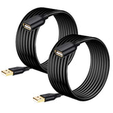 Costyle USB Extension Cable 15FT, 2 Pack USB Extender Cable Type A Male to Female Extension Cord with Gold-Plated Connectors for Keyboard,Mouse,Security Camera,Flash Drive,Hard Drive