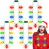 10 Pc Colorful LED Christmas Light Necklaces with 3 Flash Modes for Party