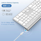 Wireless Keyboard, 2.4G Rechargeable Ultra Slim Full Size Silent Wireless Comp