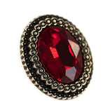 20 Pcs Red Oval Rhinestone Metal Shank Sewing Coat Buttons - 21Mm - 27