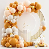 129PCS Fall Balloon Arch Kit with Burnt Orange Gold Balloons for Baby Shower Party