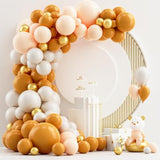 129PCS Fall Balloon Arch Kit with Burnt Orange Gold Balloons for Baby Shower Party