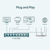 8 Port Gigabit Switch | Easy Smart Managed | Plug & Play | Desktop/Wall-Mount | Sturdy Metal W/ Shielded Ports | Support Qos, Vlan, Igmp And Lag (Tl-Sg108E)