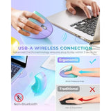 Ergonomic Mouse, Vertical Wireless Mouse Rechargeable 2.4G Optical Carpal Tunn
