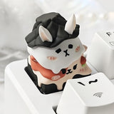 Artisan Keycaps Double Cute Rabbit Shaped Kawaii Keycaps Resin Handmade Single Replace Key For Esc Key Mechanical Keyboard