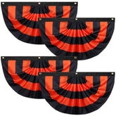 Halloween Flag Bunting 4pcs 3x1.5ft Pleated Banner with Grommets for Indoor Outdoor Decor