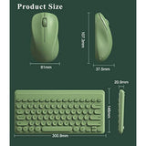 Compact Keyboard Mousecombo, 79-Key Retro Mini Cute Computer Keyboard 2.4G Usb Wireless And Silent Mice Set For Laptop Desktop Pc Ipad (Green)