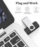 2Gb Flash Drive 2 Pack, Usb 2.0 Thumb Drives Jump Pen Drive Memory Stick With Led Light And Lanyards For Storage And Backup (Black Blue)