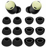 6 Pairs Eartips Compatible With Pixel Buds Pro Ear Tips Buds, Replacement Silicone Rubber Earbuds Gel Earplug Wing Fit In Case Accessories Compatible With Google Pixel Buds Pro - S/M/L Black