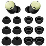 6 Pairs Eartips Compatible With Pixel Buds Pro Ear Tips Buds, Replacement Silicone Rubber Earbuds Gel Earplug Wing Fit In Case Accessories Compatible With Google Pixel Buds Pro - S/M/L Black