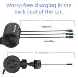 Multi Car Retractable Backseat 3 In 1 Car Charging Station Box Compatible With All Phones | Iphone | Samsung | Uber Taxi Lyft Turo Ride Share Customer Charging Dock Attach To Headrest