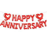 18 Inch Happy Anniversary Balloons Letters - Big Red Banner For Decorations | Heart Balloons For Party