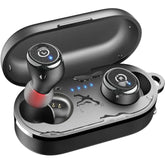 T10 Bluetooth 5.3 Wireless Earbuds, IPX8 Waterproof, Mic, Deep Bass, Black