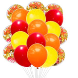 Red Orange Yellow Balloons 50Pcs 12Inch with Confetti for Thanksgiving Birthday Party Decor