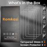 4 Pack Screen Protector For Samsung Galaxy A15 5G With 4 Pack Camera Lens Protector, Full Coverage Tempered Glass Film Anti-Fingerprint Case Friendly