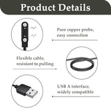 2 Pack Smart Watch Magnetic Charger Cable, Universal 2-Pin 7.62mm Pin Pitch Replacement Charging Cord Compatible with Kid Smartwatch, Fitness