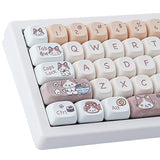 Pbt Keycaps 131 Keys Moa Keycaps Dye-Sublimation Creamy Cute Custom Keycap Set For Cherry Gateron Mx Swithes Mechanical Gaming Keyboards