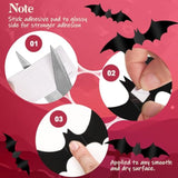 120PCS 3D Black Halloween Bat Wall Stickers Reusable DIY Home Party Decor