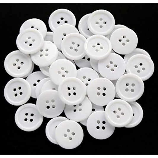 23/32 Inch (17.5Mm) White Color Buttons Sewing Flatback Button For Shi