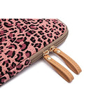 XSKN Leopard Spot Canvas Fabric Zipper Laptop Sleeve Case Cover for All 13 14 15 inch Computers, Bag MacBook Air Pro Retina Laptops Notebook (13 inch, for 13.3 Laptop), Pink